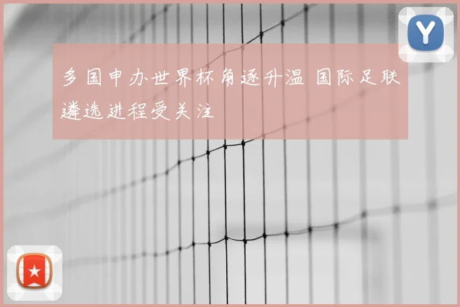 多国申办世界杯角逐升温 国际足联遴选进程受关注